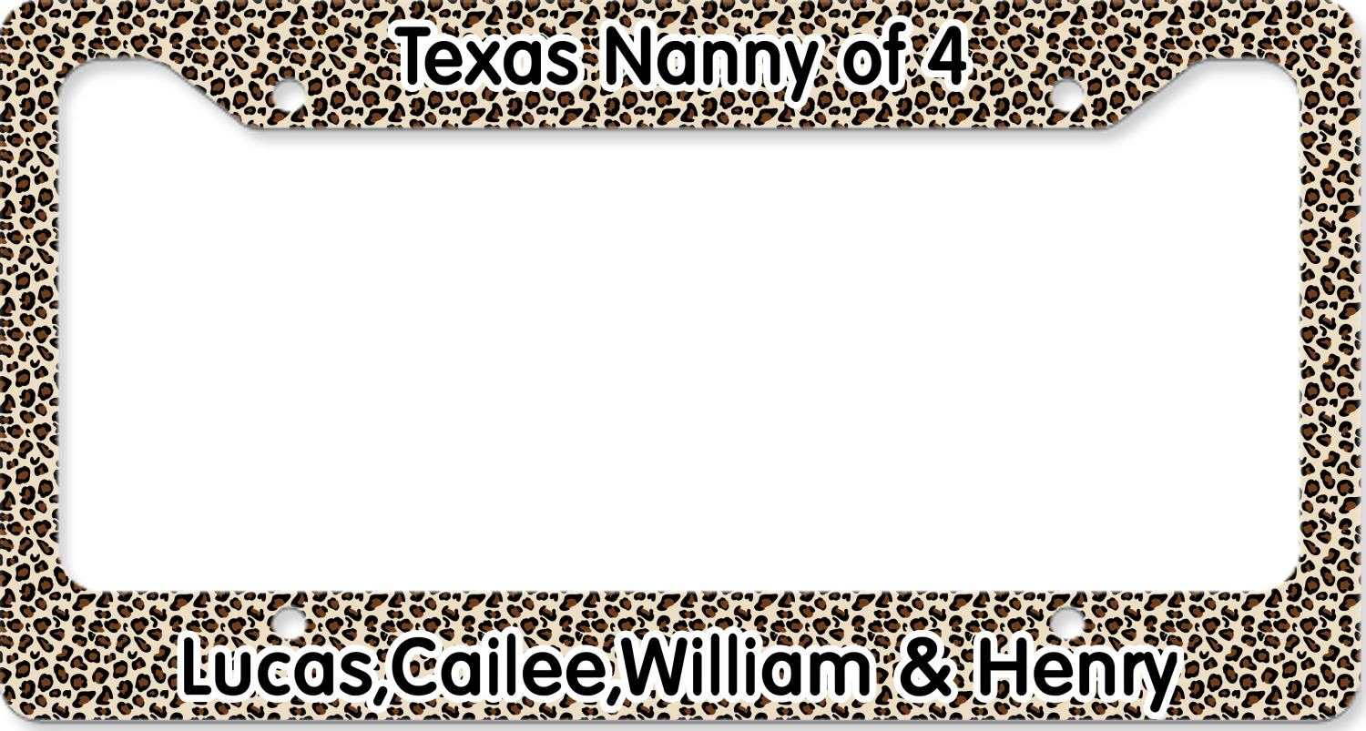 Custom Leopard Print License Plate Frame (Personalized) YouCustomizeIt