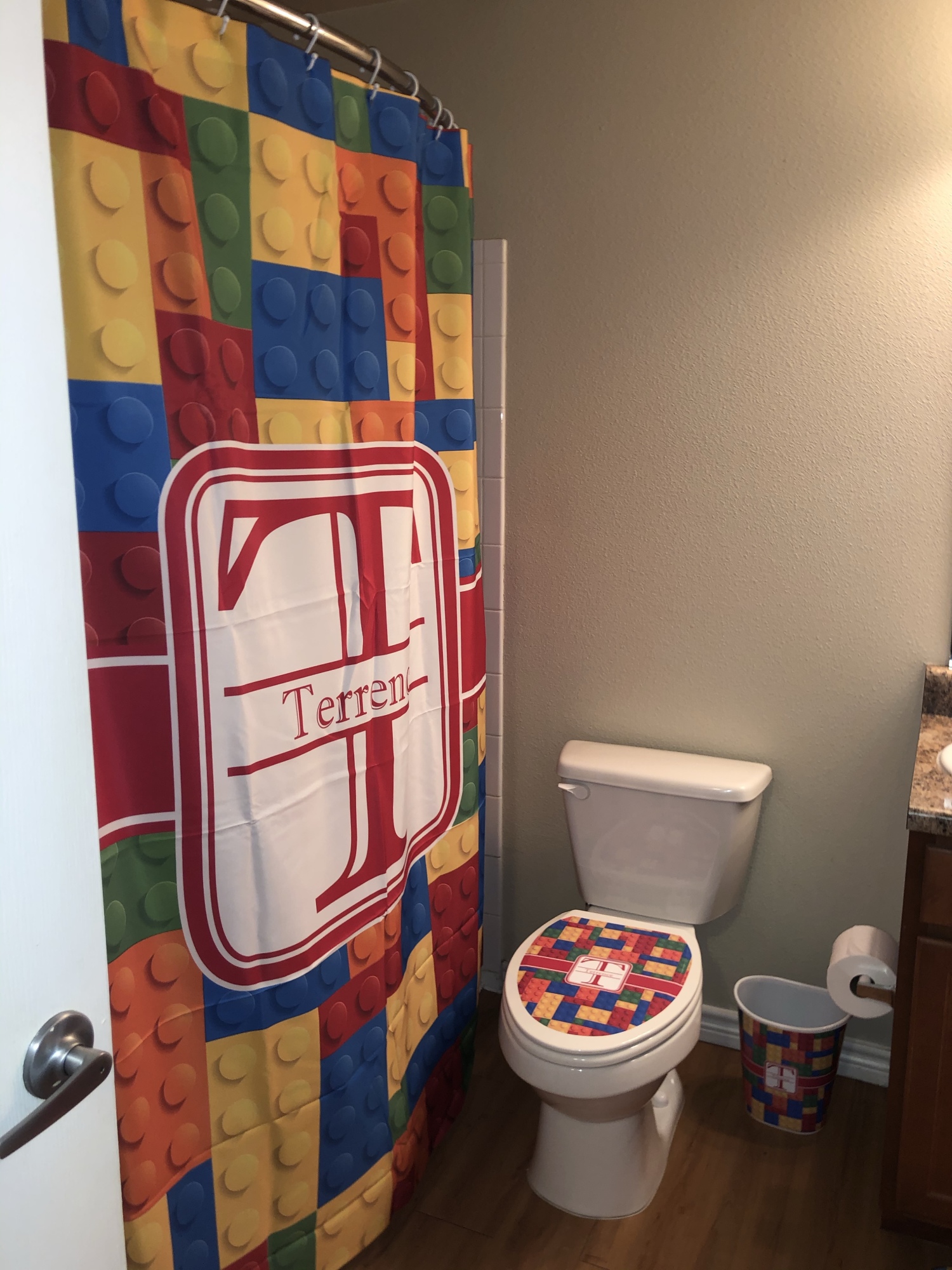 Custom Building Blocks Memory Foam Bath Mat (Personalized) YouCustomizeIt