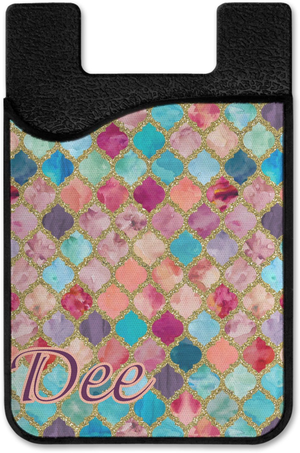 Custom Glitter Moroccan Watercolor 2-in-1 Cell Phone Credit Card