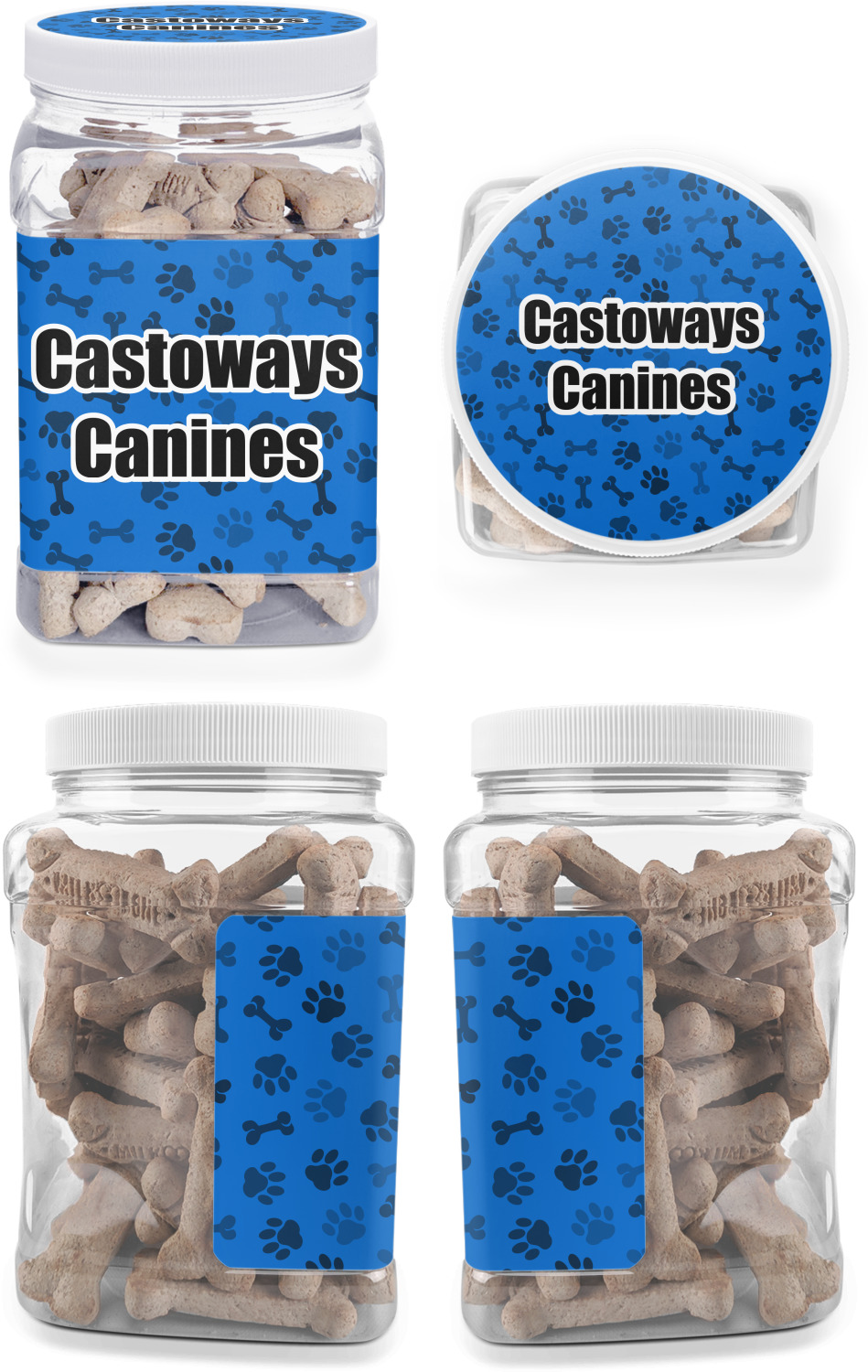 Wooden Lid Dog Food Canisters Decorative Dog Treat Jar Dog Treat