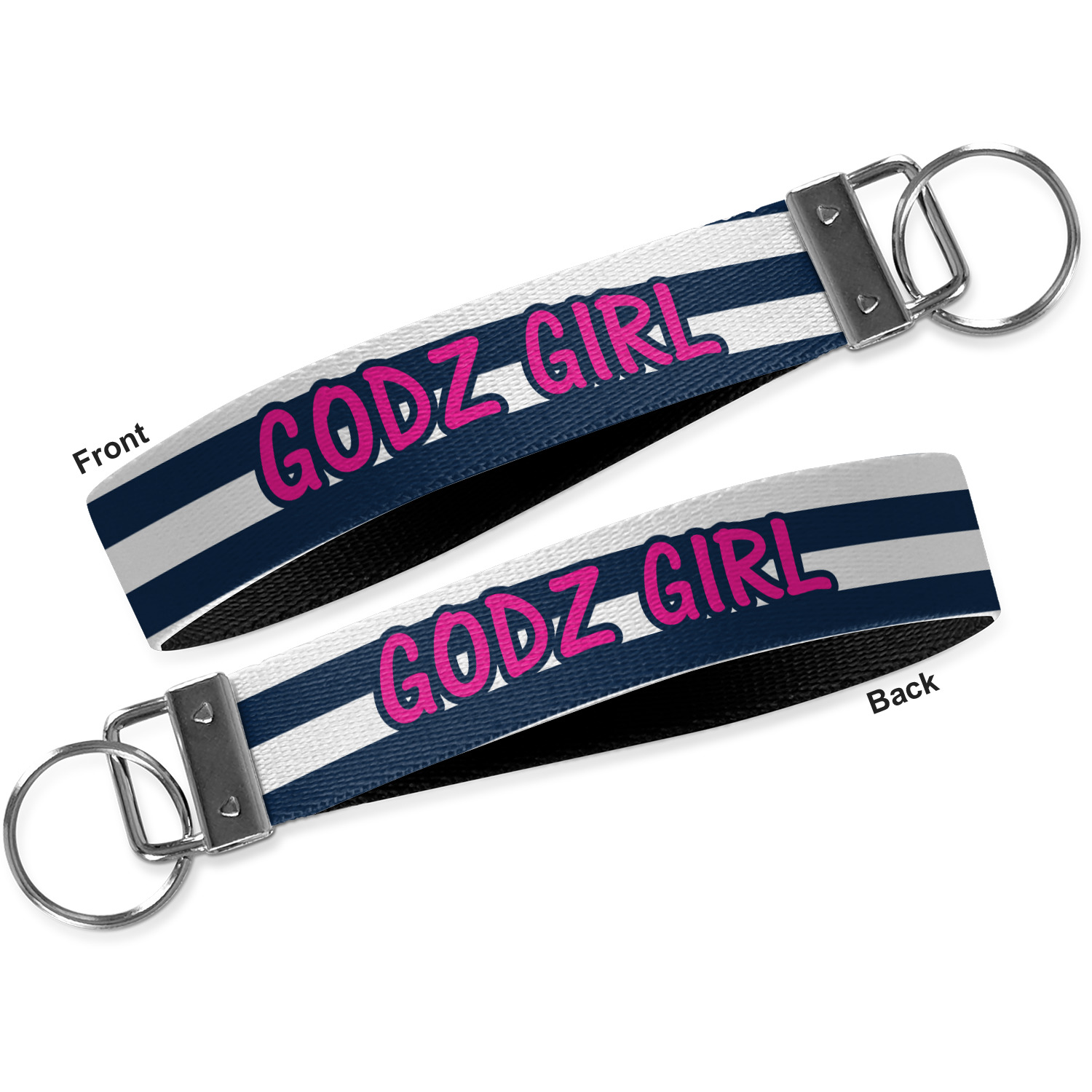 Generated Product Preview for Mindy Leigh Review of Horizontal Stripe Wristlet Webbing Keychain Fob (Personalized)