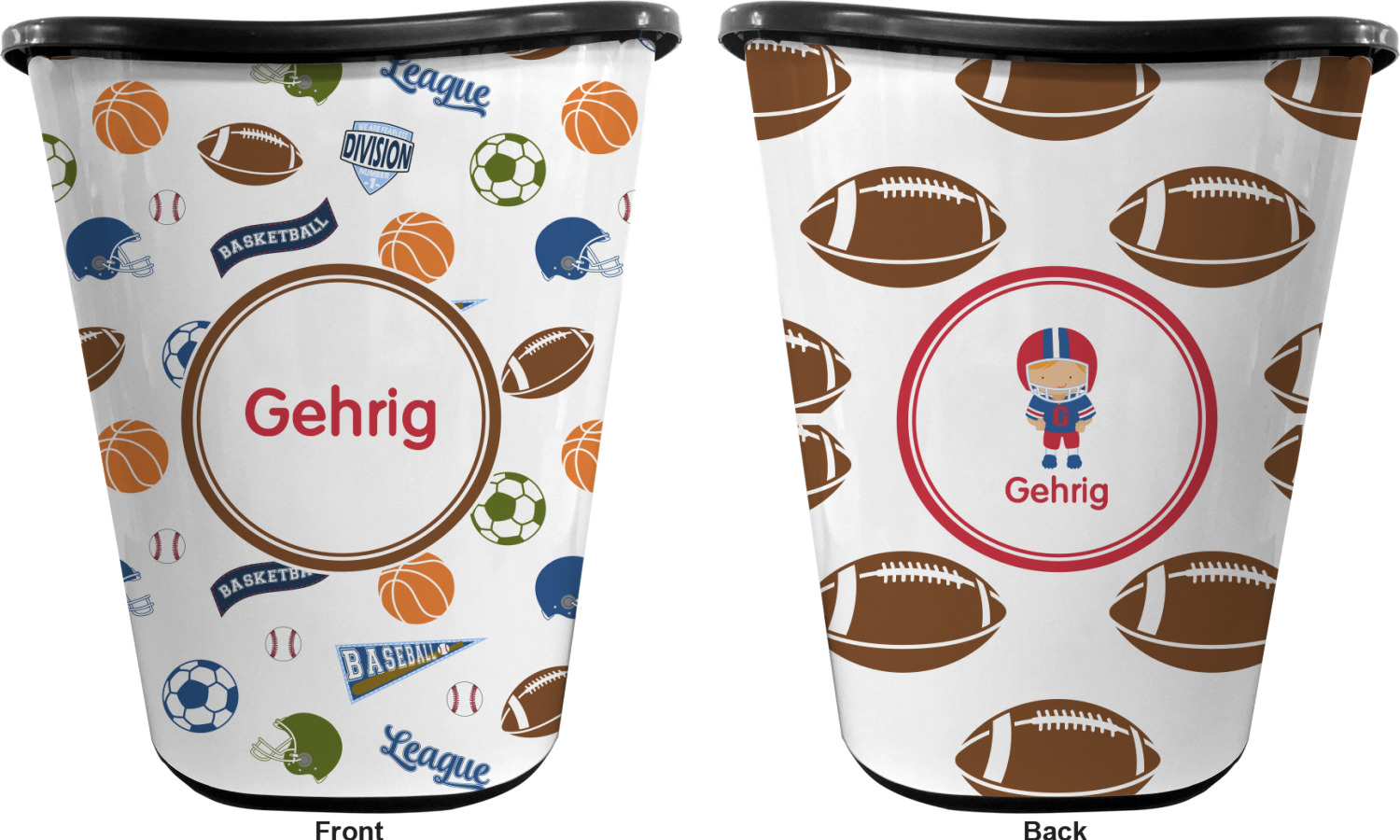 Sports Waste Basket (Personalized) YouCustomizeIt