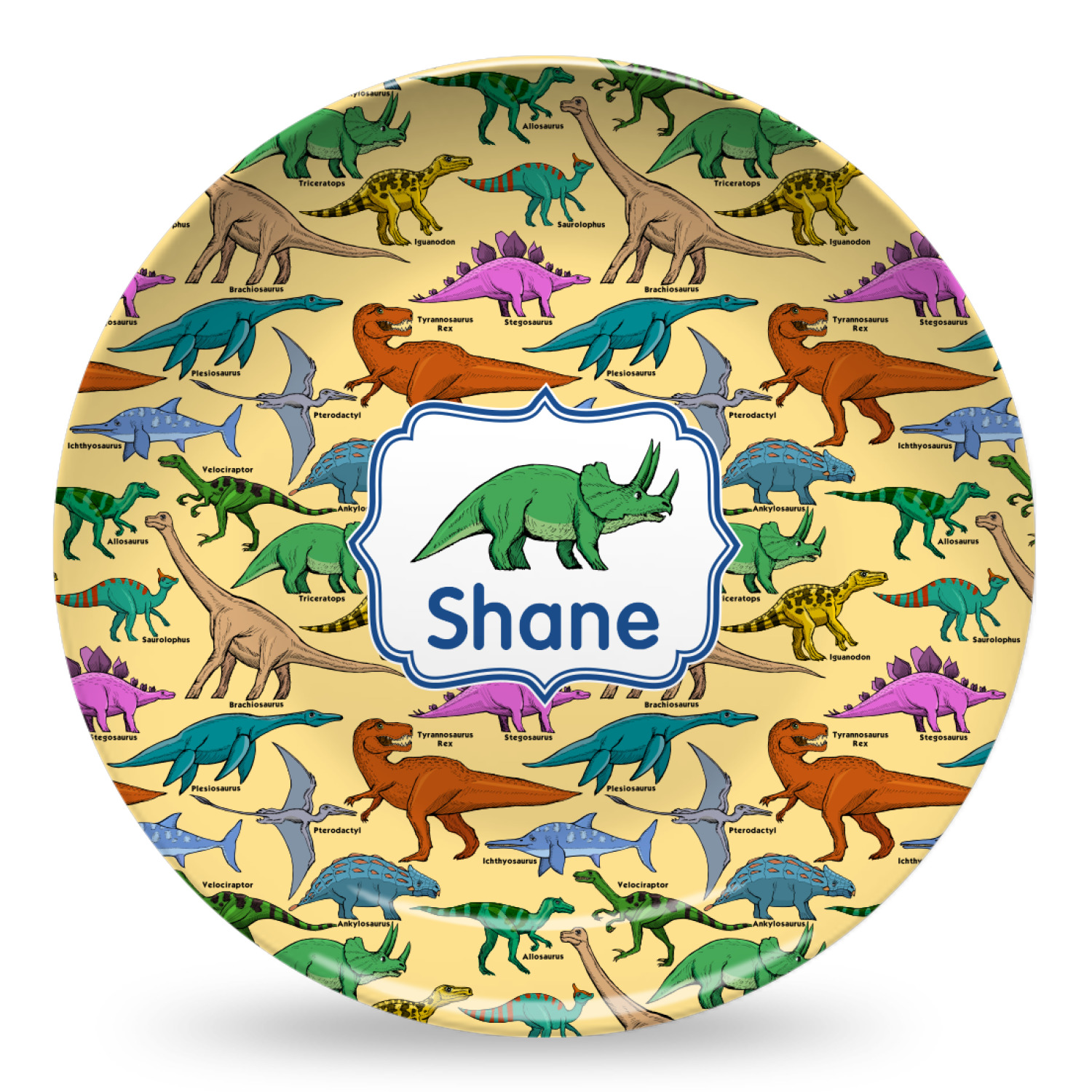 Custom Dinosaurs Microwave Safe Plastic Plate Composite Polymer