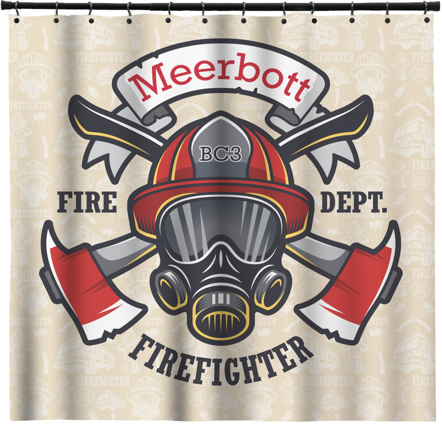 Custom Firefighter Memory Foam Bath Mat (Personalized) YouCustomizeIt