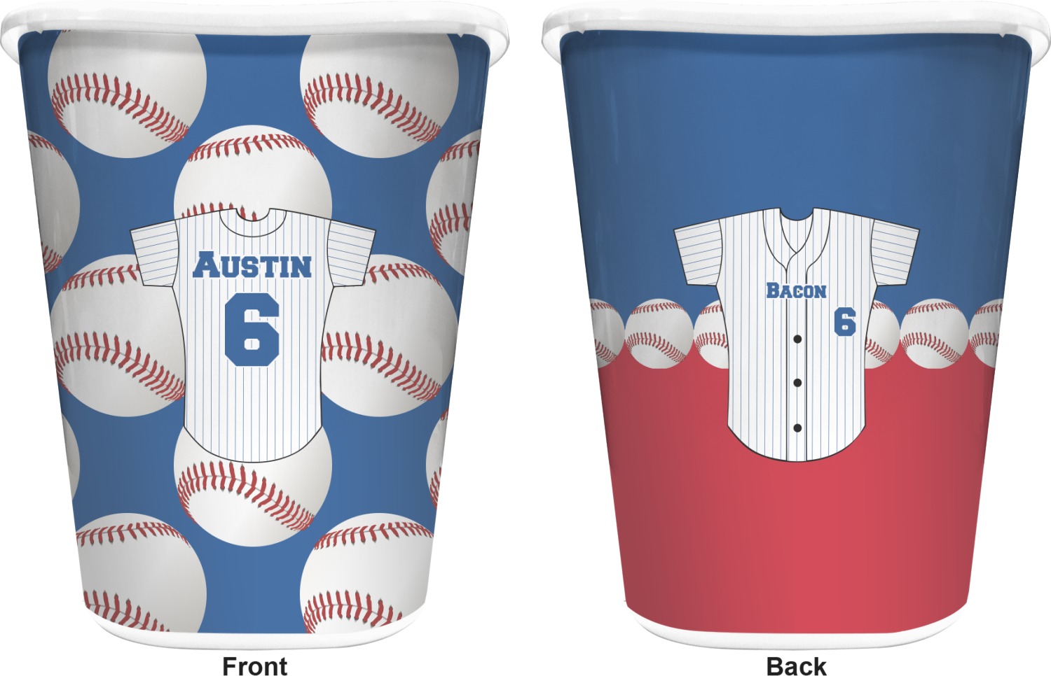 Custom Baseball Jersey Waste Basket (Personalized) | YouCustomizeIt
