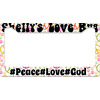 Generated Product Preview for ShellyB Review of Peace Sign License Plate Frame (Personalized)