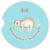 Generated Product Preview for Amy Review of Sloth Sandstone Car Coasters (Personalized)