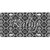 Generated Product Preview for Kathy Lockhart Review of Monogrammed Damask Front License Plate (Personalized)