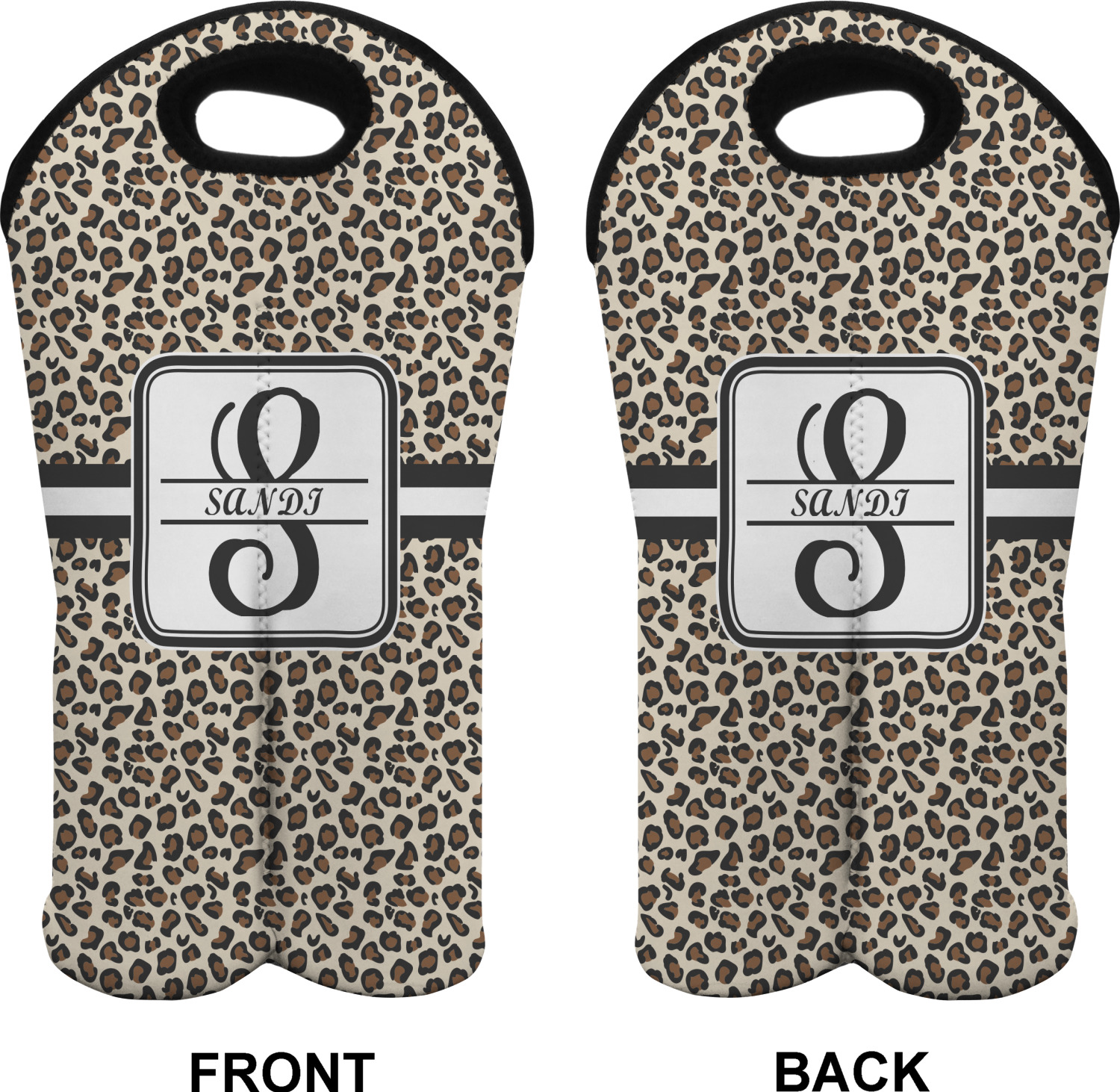 LIQUOR BRAND CHEVRON LEOPARD BAG