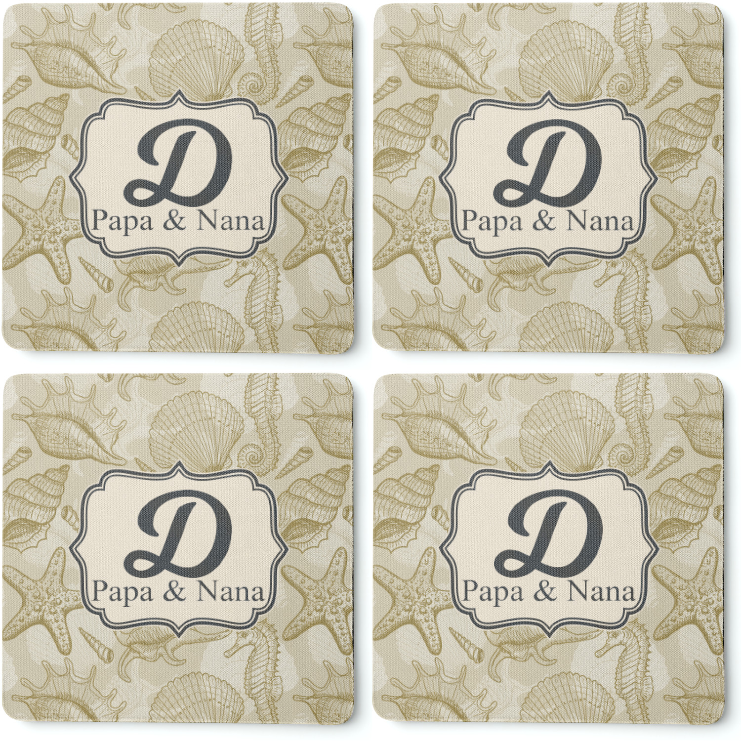 Custom Sea Shells Rubber Backed Coaster (Personalized) | YouCustomizeIt