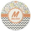 Generated Product Preview for Melissa Review of Swirls, Floral & Chevron Rubber Backed Coaster (Personalized)
