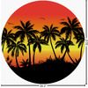Generated Product Preview for janice n Review of Tropical Sunset Round Decal (Personalized)