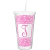 Generated Product Preview for Tammy Scanlon Review of Initial Damask Double Wall Tumbler with Straw (Personalized)