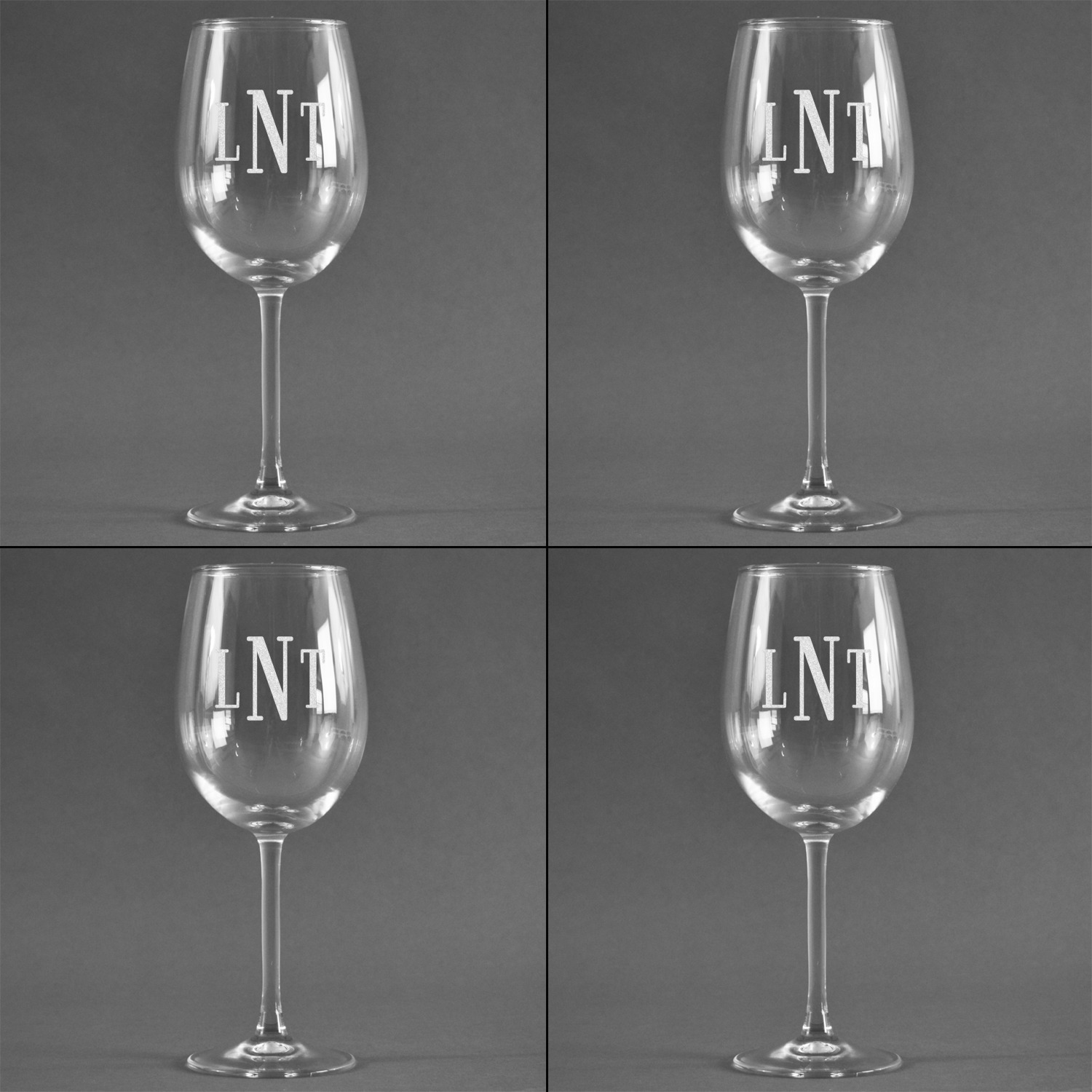 Custom Wine Glasses Laser Engraved Single Design Preview Online