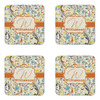 Generated Product Preview for Brenda Review of Swirly Floral Cork Coaster - Set of 4 w/ Name and Initial