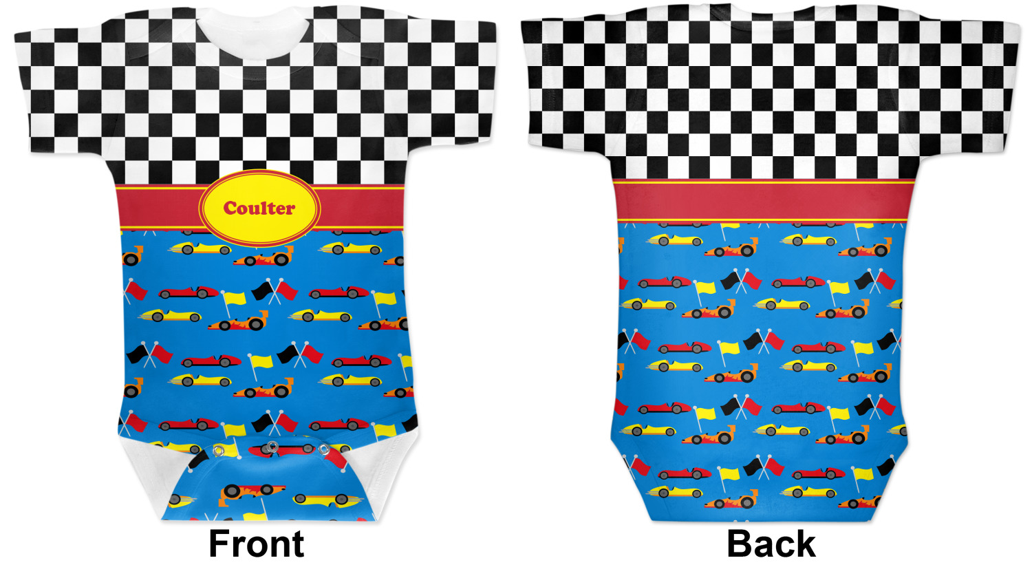 Custom Racing Car Baby Bodysuit (Personalized) YouCustomizeIt