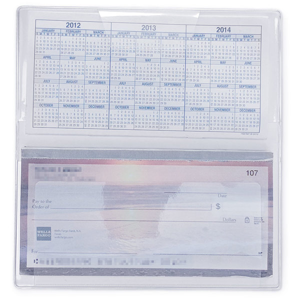 Checkbook holder inside