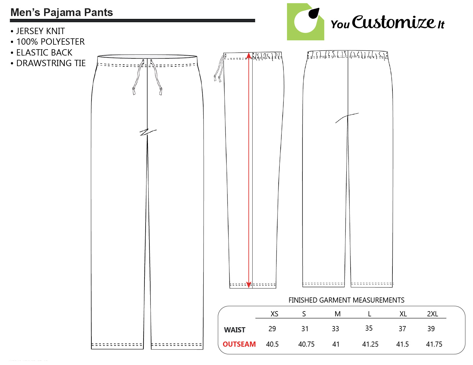 Pajama Measurement Chart