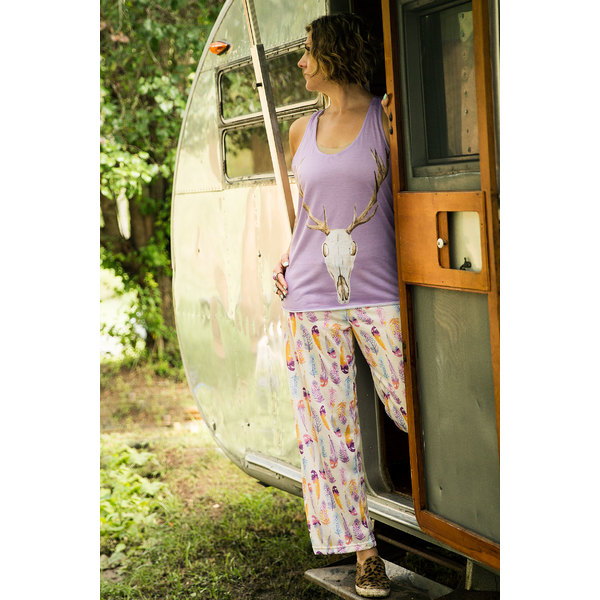 Woman in Pjs matching tank top