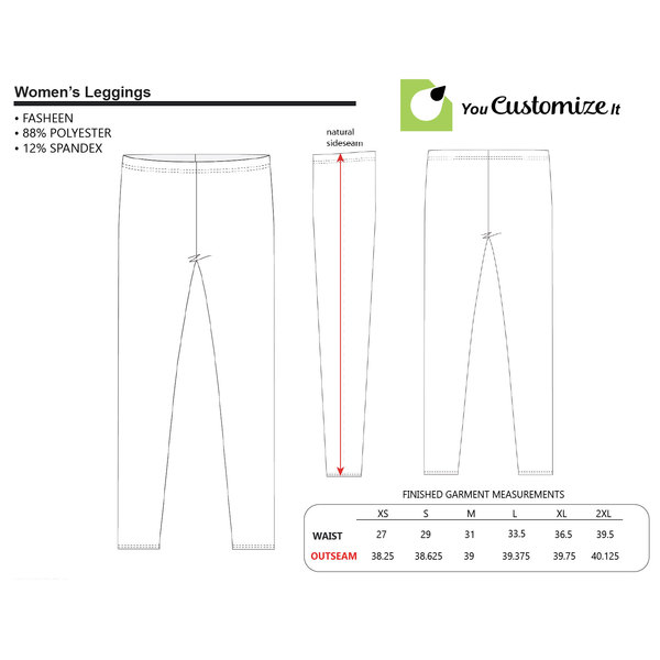 Womens Fasheen Legging Sizing Chart