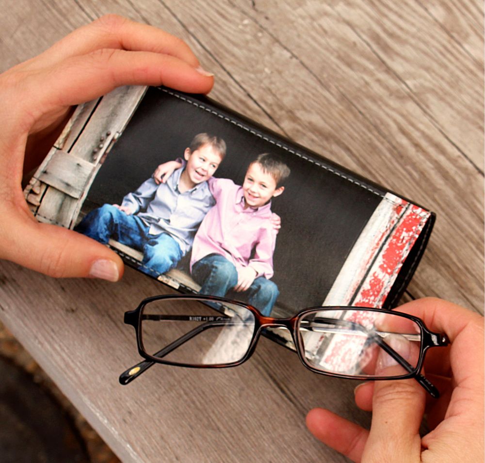 Nature Inspired Genuine Leather Eyeglass Case (Personalized