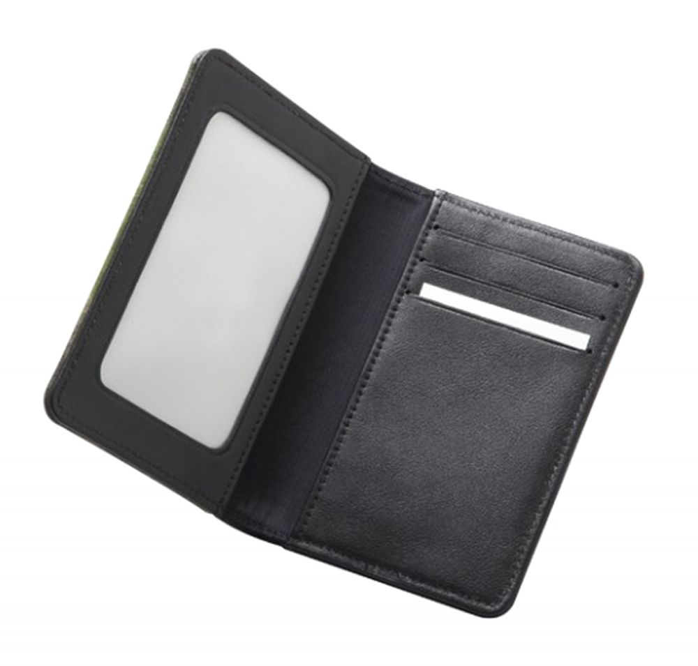 Two Color Plaid Genuine Leather ID & Card Wallet Slim Style