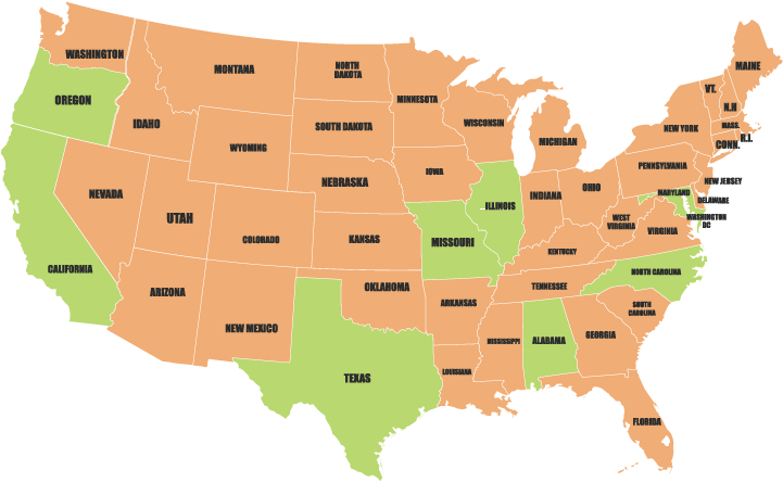 States with YouCustomizeIt Warehouses