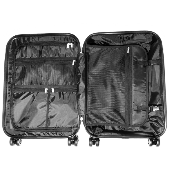 Carry on satin interior multiple zippered pockets