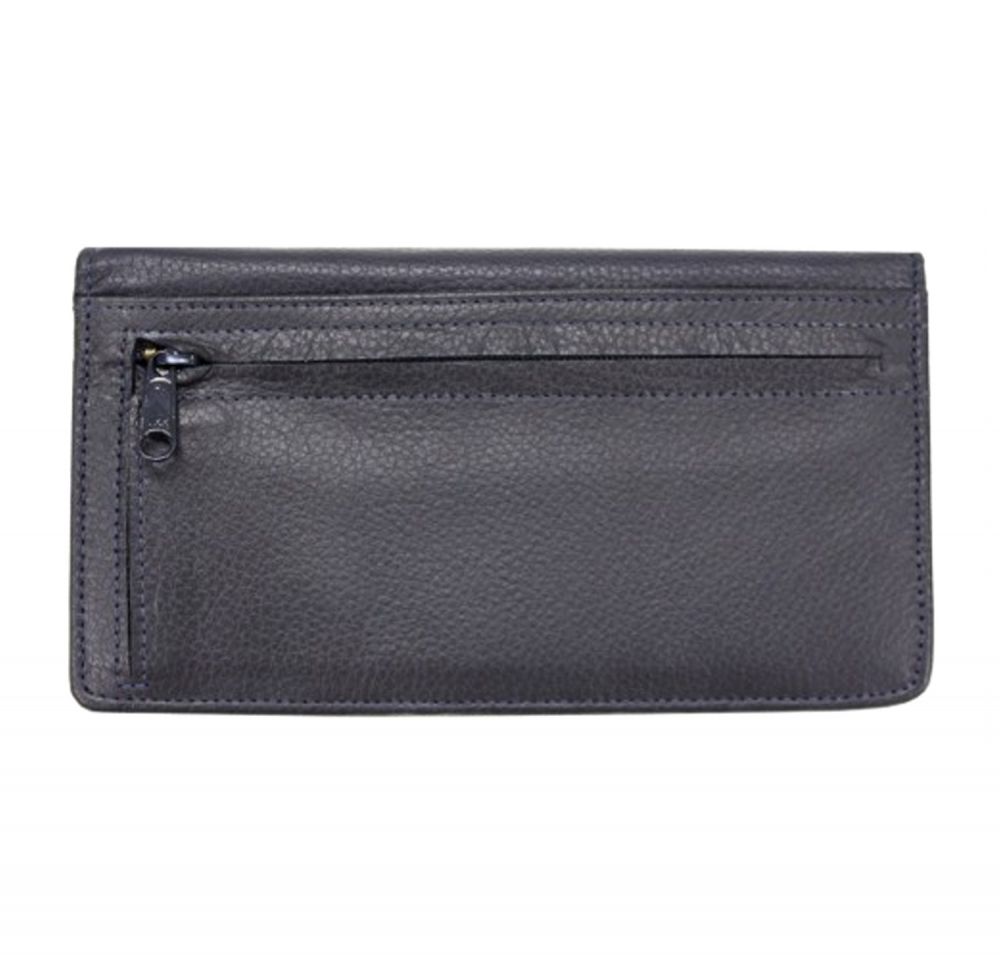 Water Lilies by Claude Genuine Leather Ladies Zippered Wallet