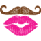 Mustache & Lips Templates for Rear View Mirror Decor