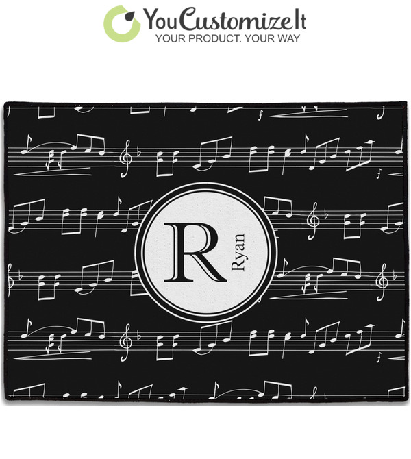 Custom Musical Notes Door Mat (Personalized) | YouCustomizeIt