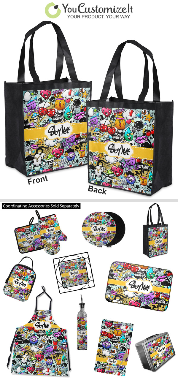 Custom Graffiti Grocery Bag (Personalized) | YouCustomizeIt