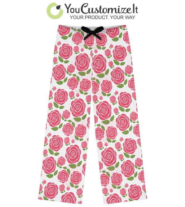 Roses Womens Pajama Pants (Personalized)