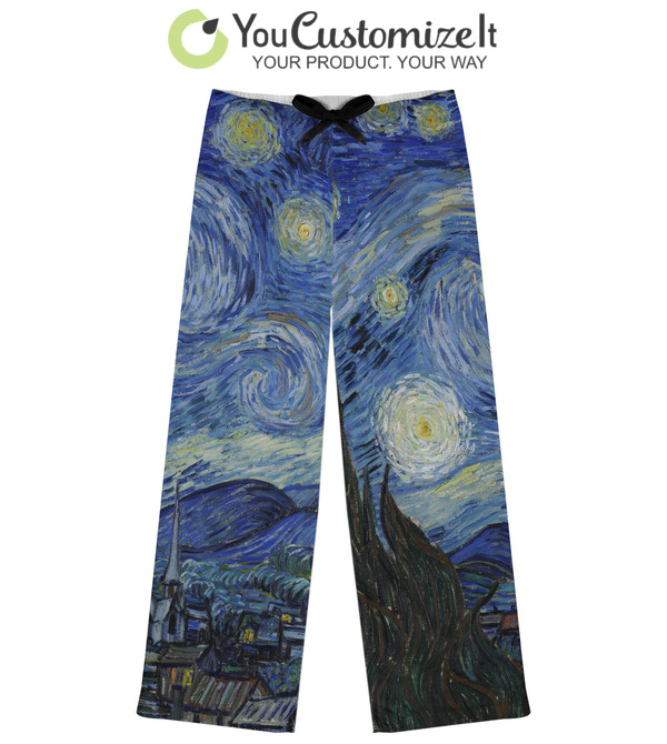 Custom The Starry Night (Van Gogh 1889) Womens Pajama Pants