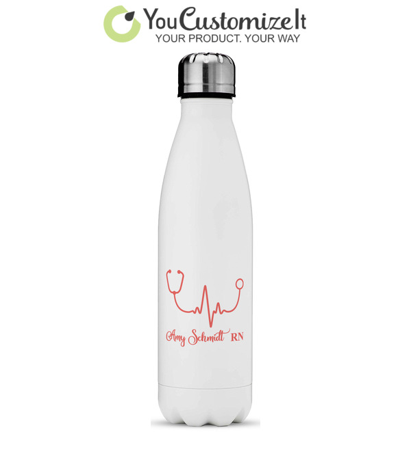 Nurse Design Custom Water Bottle - 17 oz - Stainless Steel - Full Color  Printing