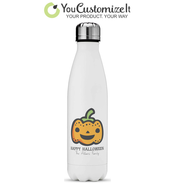 24-Pack Halloween Water Bottle Labels - Waterproof, 'Eat Drink & Be Scary' Pumpkin Design
