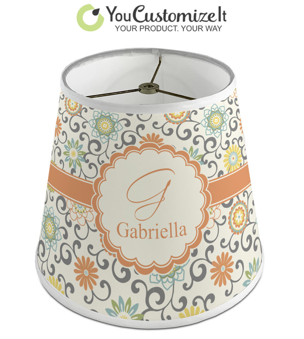 Custom Swirls & Floral Empire Lamp Shade (Personalized