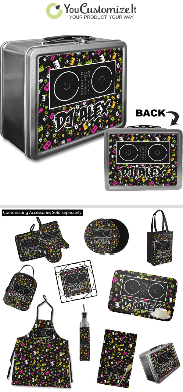 Custom Music DJ Master Lunch Box w/ Name or Text | YouCustomizeIt