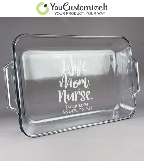 Custom Nurse Glass Baking and Cake Dish (Personalized)
