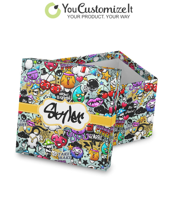 Custom Graffiti Gift Box with Lid - Canvas Wrapped (Personalized