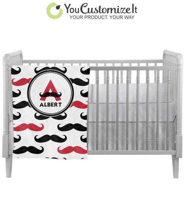 mustache crib bedding set