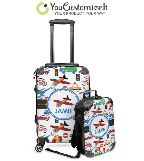 Custom Transportation Kids 2-Piece Luggage Set - Suitcase