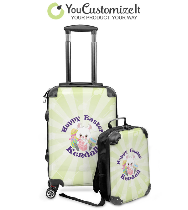 Custom Easter Bunny Kids 2-Piece Luggage Set - Suitcase & Backpack