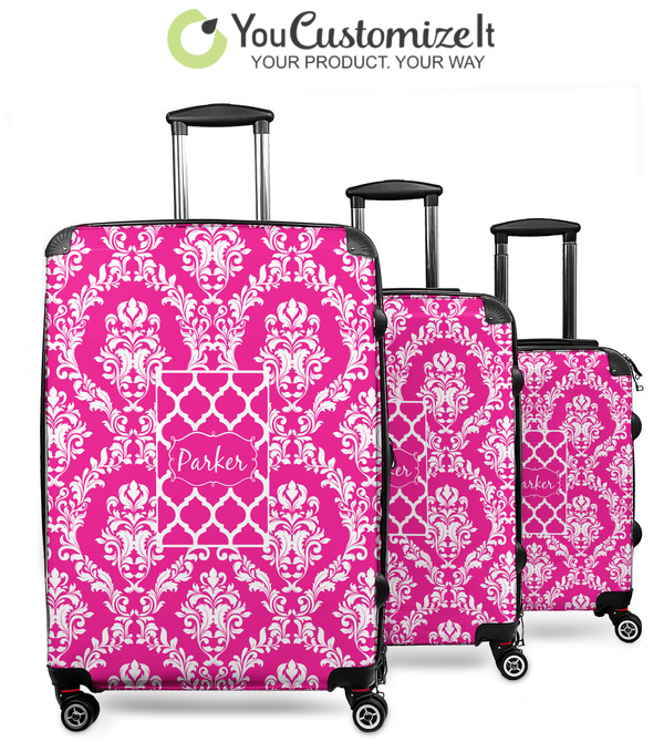 Custom Moroccan & Damask 3 Piece Luggage Set - 20