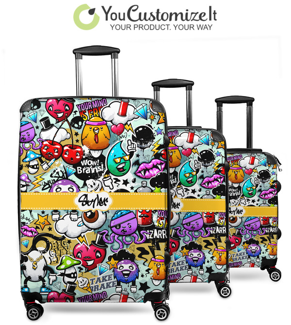 Custom Graffiti 3 Piece Luggage Set - 20