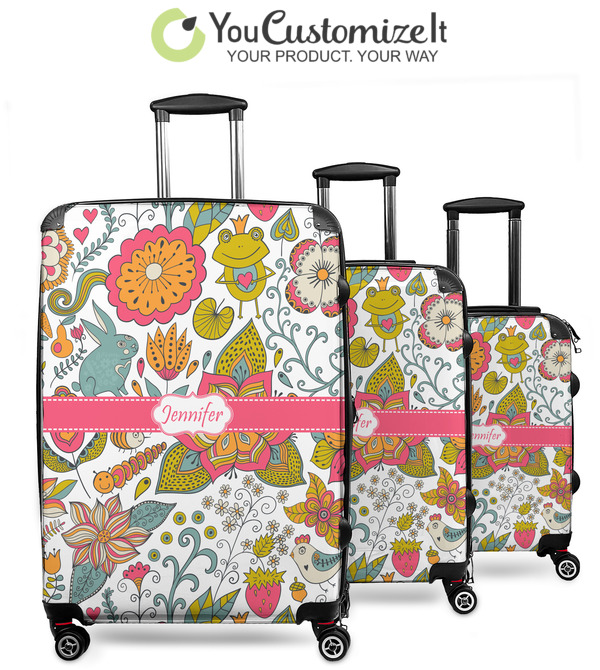 Custom Wild Garden 3 Piece Luggage Set - 20
