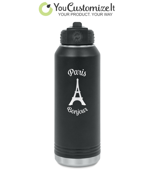17 oz Geo Rubber Coated Stainless Steel Sports Bottle w/ Carrying Handle