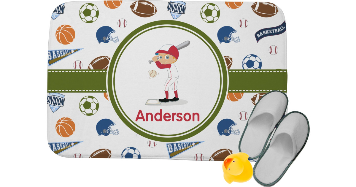 Custom Sports Memory Foam Bath Mat (Personalized) | YouCustomizeIt
