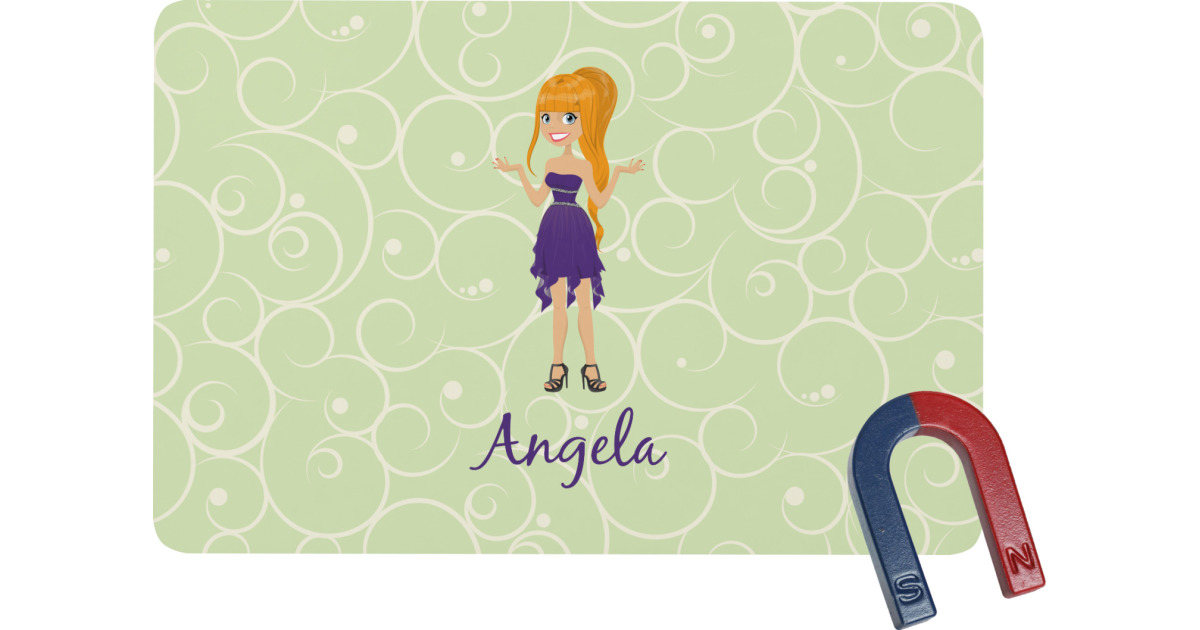 Custom Custom Character Woman Rectangular Fridge Magnet Personalized