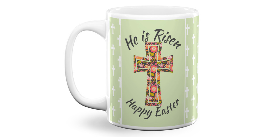 Custom Easter Cross 11 Oz Coffee Mug - White | YouCustomizeIt
